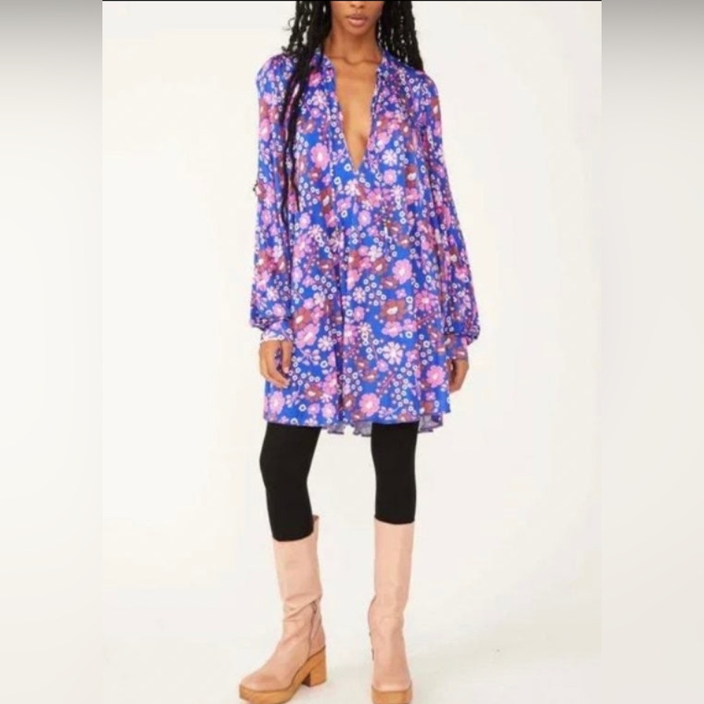 Free People satiny dress. NWT! Flirty and fun! - Picture 1 of 10